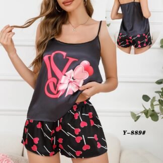 Ensemble Pyjama Short Femme 🖤💗