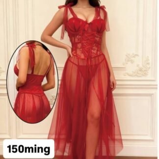Nuisette Corset en Tulle & Dentelle